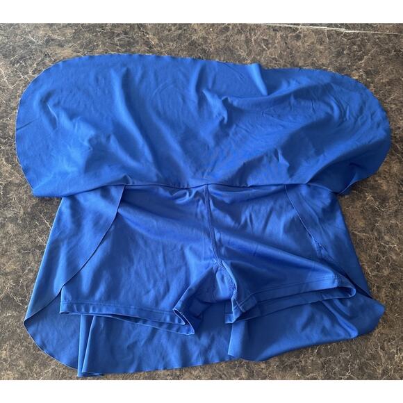Calvin Klein Performance Blue Crossover Waist Stretch A-Line Mini Skort Skirt M - Picture 6 of 7